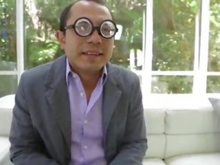 Mexican nerd fucks a sweetheart from his office!
